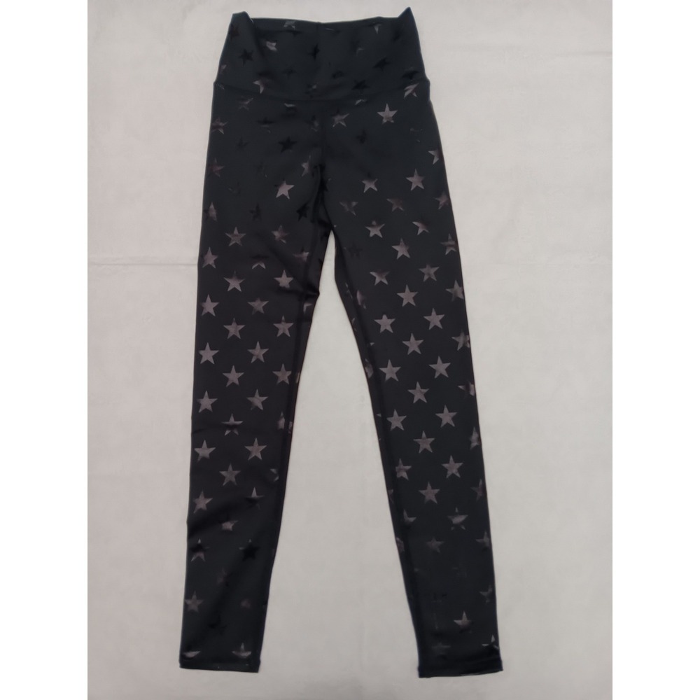 Terez Black Foil Star High Rise‎ Leggings Womens XS Activewear NEW